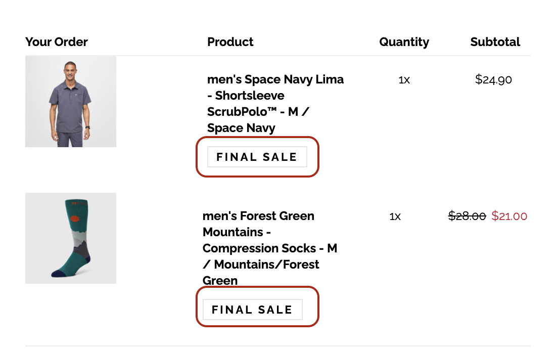What does it mean when an item is “Final Sale”? Help Center Home
